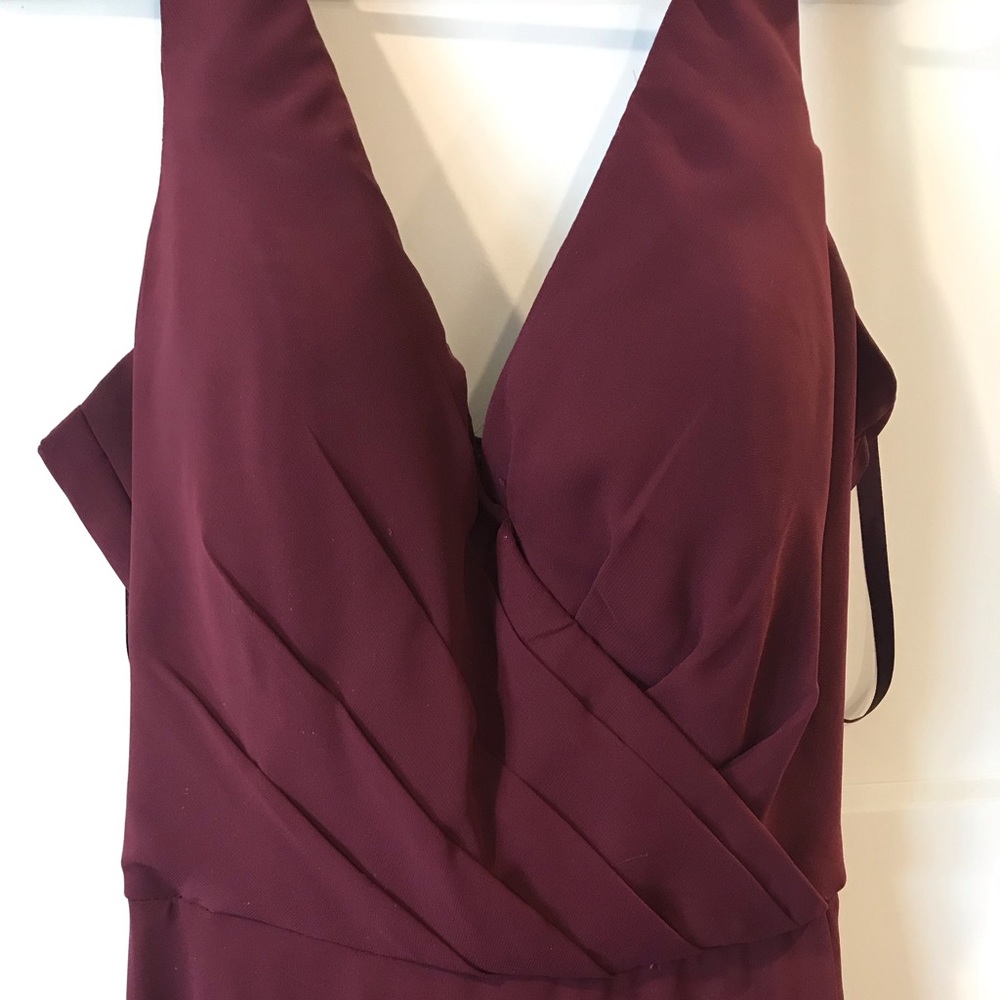 Mori Lee Maroon Bridesmaid Dress